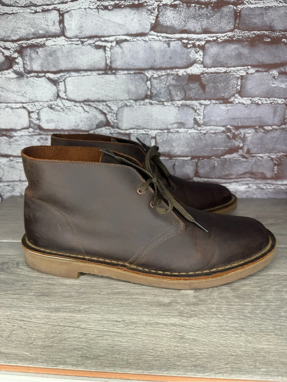 Clarks Originals Chukka Brown Nubuck Leather Desert Boots Men Sz 12M US/46EU